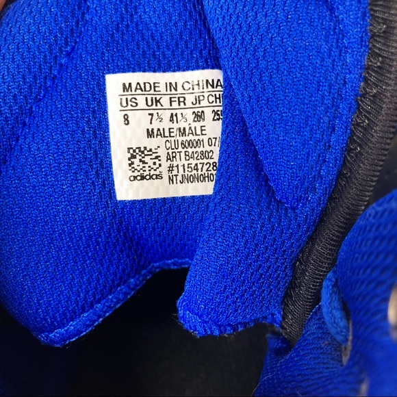 Adidas Mens Dual Threat  Blue Black Basketball Shoes Lace Up Size 8 EUC - Picture 4 of 4